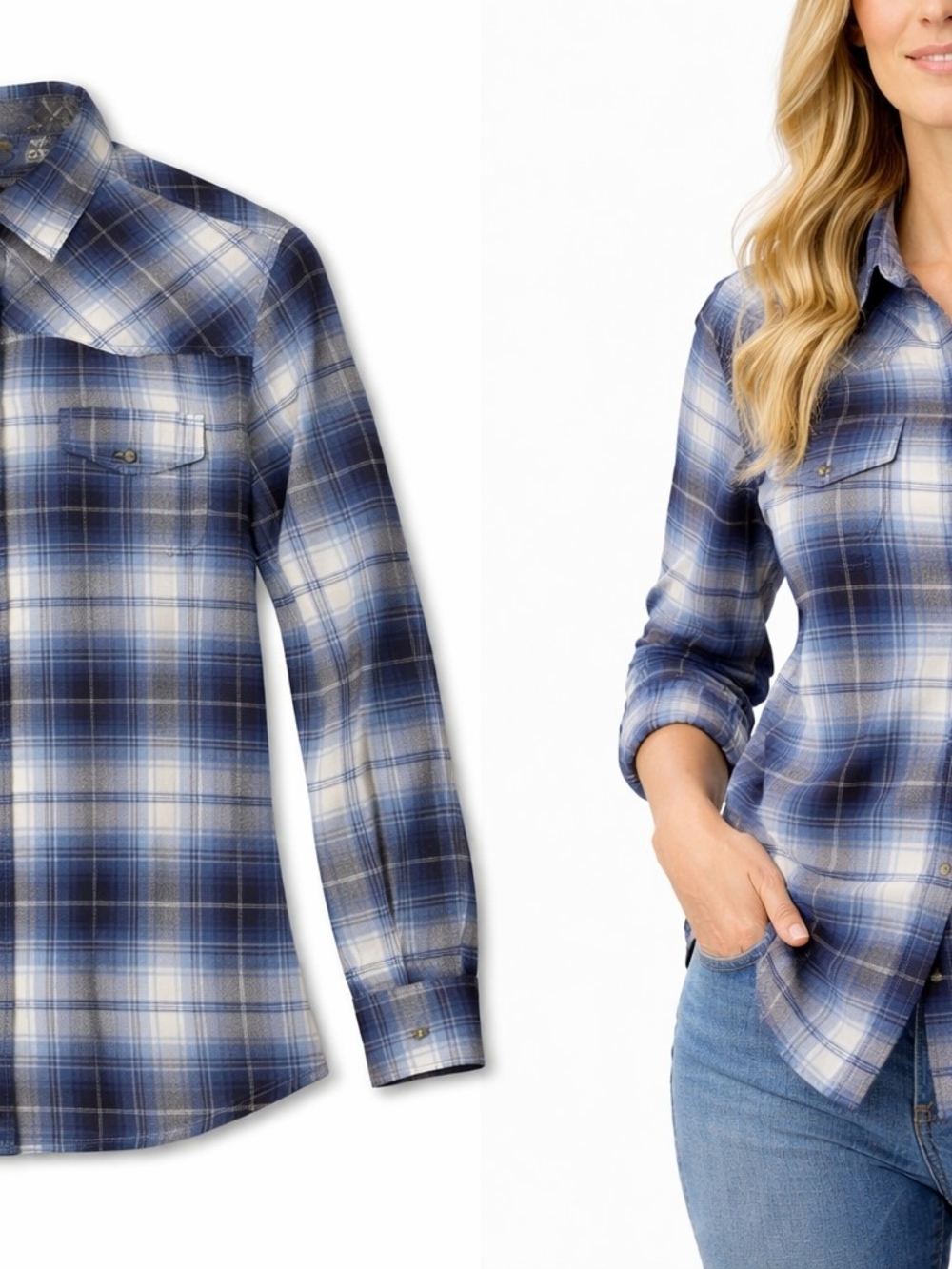 Jachs Girlfriend Blue Plaid Button-Down Shirt